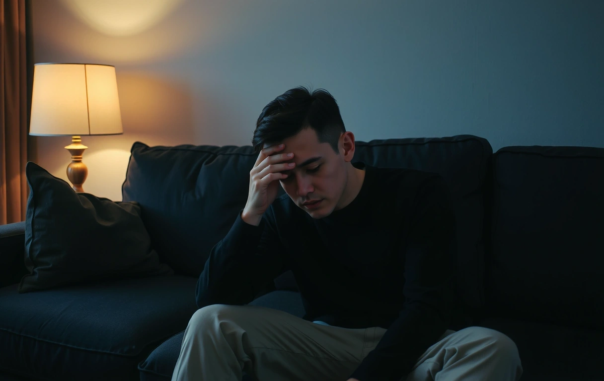 Persoană care se simte obosită, simbolizând deficiența de Vitamina C